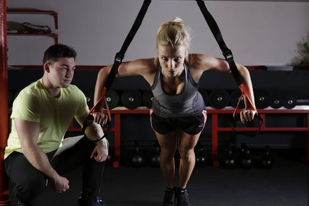 resistance training with personal trainer